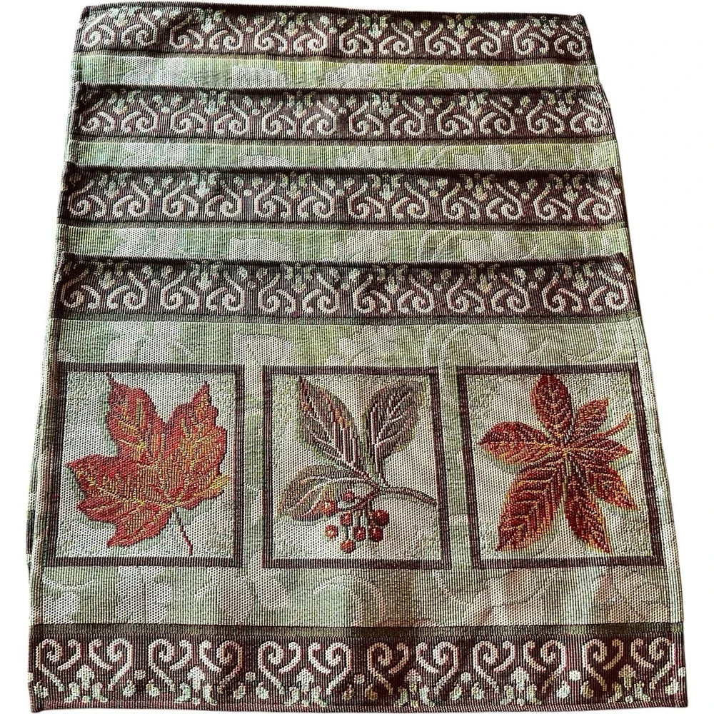 Fall Harvest Autumn Woven Tapestry Placemats Set of 4 Autumn Leaves Dinner 18